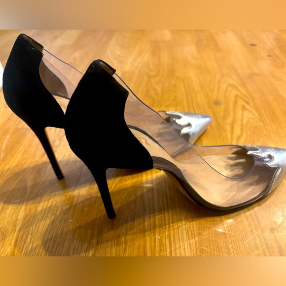 SCHUTZ Shoes - Schutz | like new sz 11B | black/clear/silver flame pointed stiletto pumps